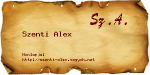 Szenti Alex névjegykártya