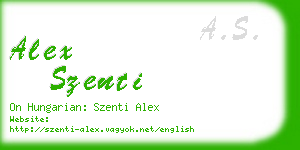 alex szenti business card